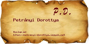 Petrányi Dorottya névjegykártya